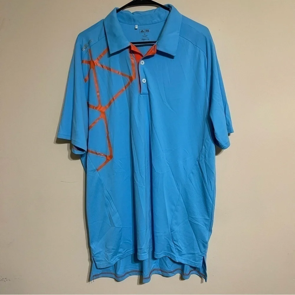 Adidas Adizero Men's Blue Breathable Short Sleeve Golf Polo Shirt Size XL